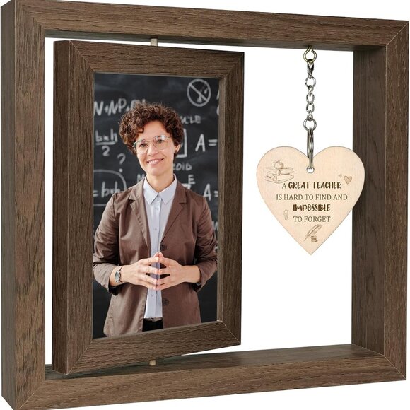 Teacher Photo Frame 3D Shadow Box Wood - Picture 1 of 5